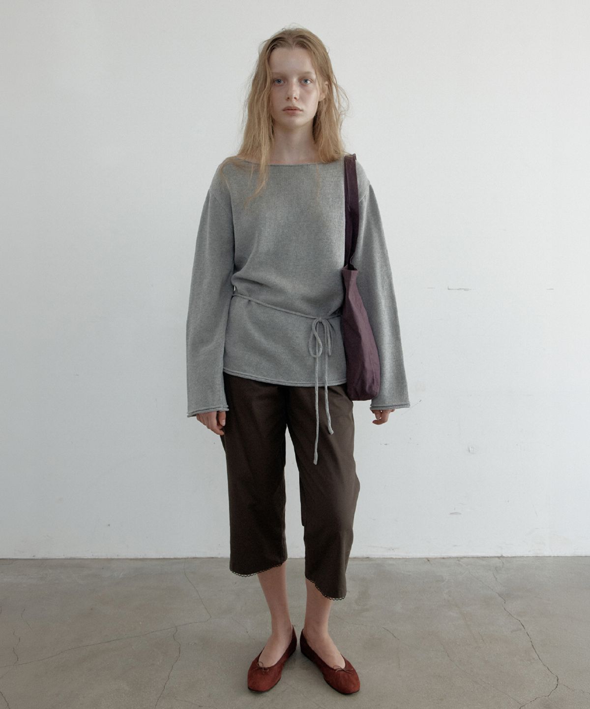 토아베(TOAVE) Drop Loose Fit Pullover Knit (Melange gray)