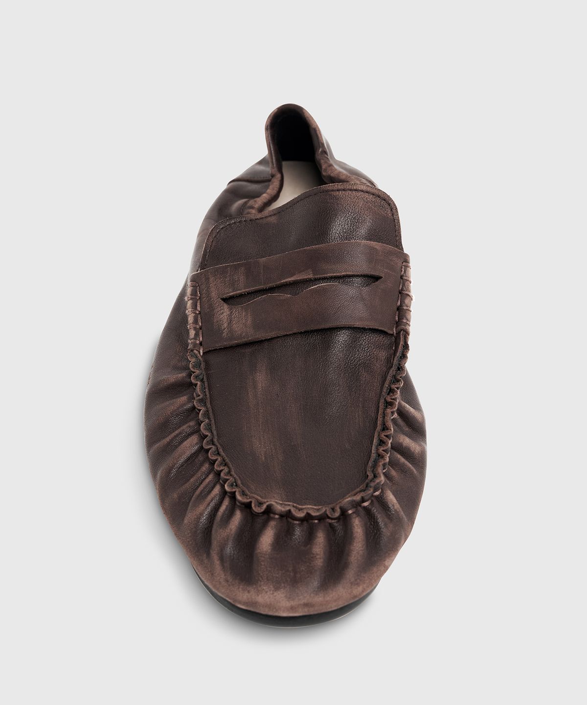 로스트가든(LOSTGARDEN) UNIFORM Pleats Banding Loafer Dark Brown VTG