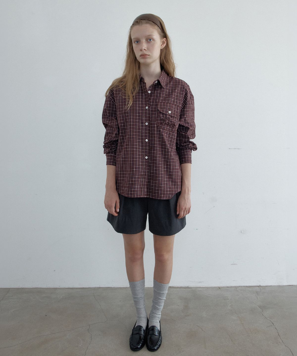 토아베(TOAVE) Rodeo Check Shirt (Wine)