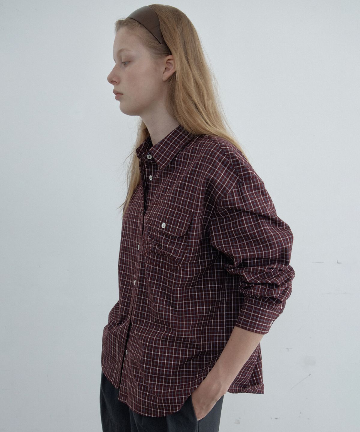 토아베(TOAVE) Rodeo Check Shirt (Wine)