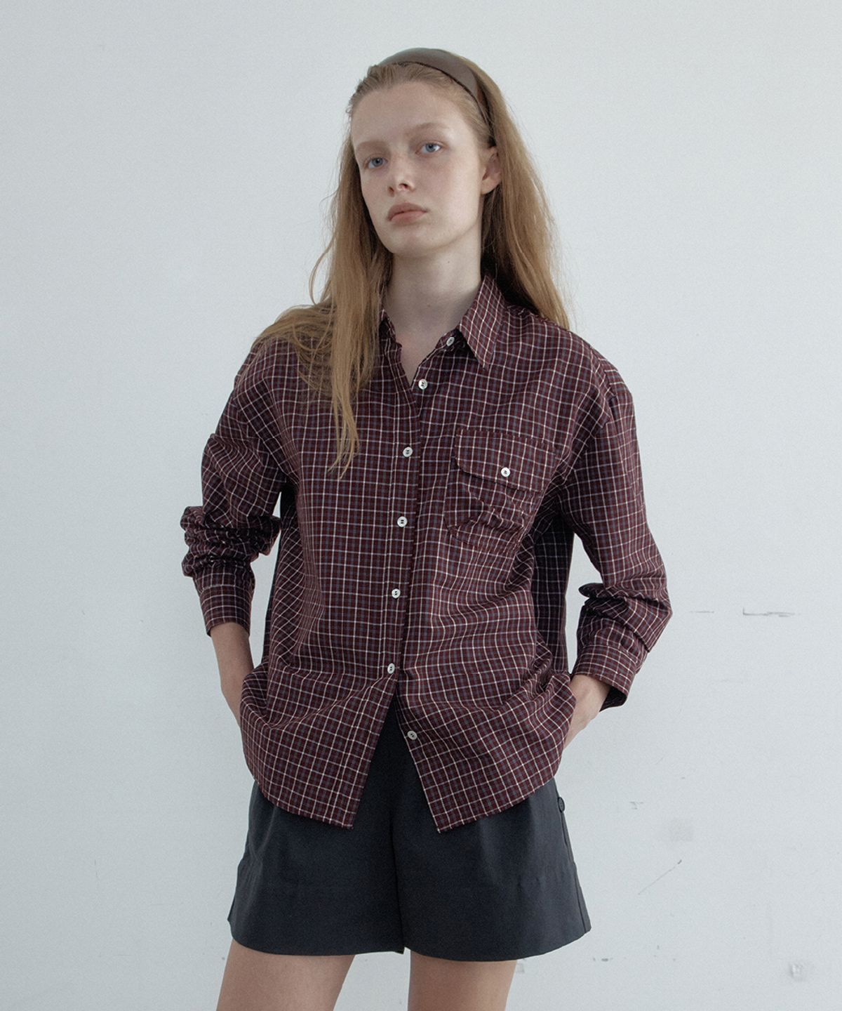 토아베(TOAVE) Rodeo Check Shirt (Wine)