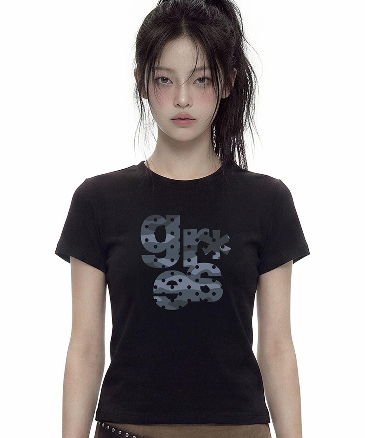 그레이버(GRAVER) [WOMAN]GRAE-S CAMO_2 슬림반팔티_3COLOR