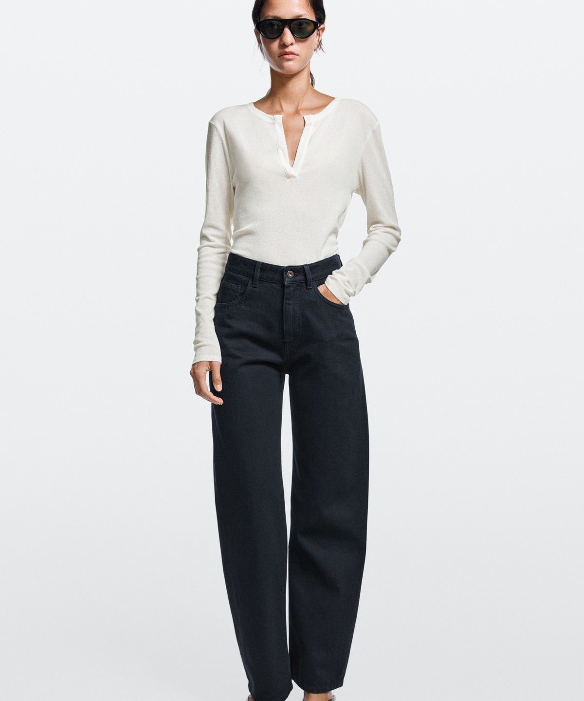 마시모두띠(MASSIMO DUTTI) 하이라이즈 배럴 핏 진