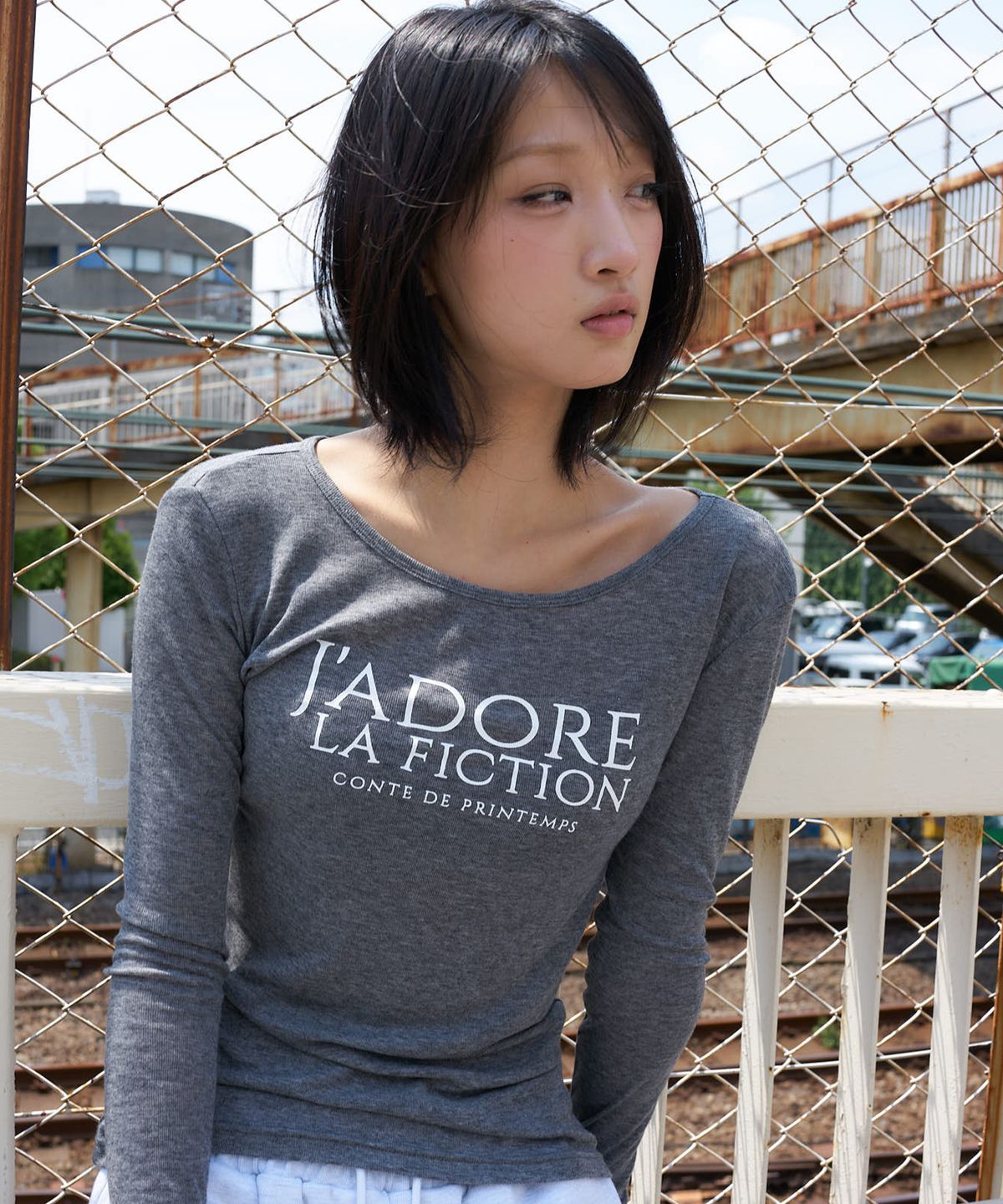라티젠(LARTIGENT) L8 JADORE SLIM T-SHIRT(GRAY)