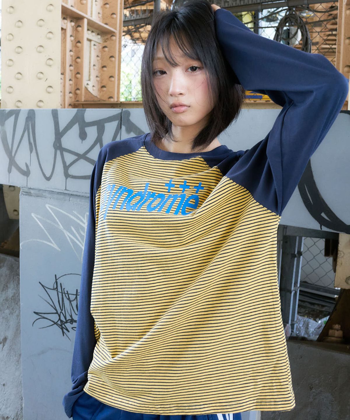 라티젠(LARTIGENT) L27 SYNDROME STRIPE T-SHIRT(YELLOW)