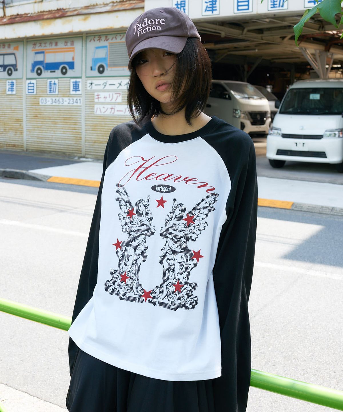 라티젠(LARTIGENT) L27 HEAVEN RAGLAN T-SHIRT(BLACK)