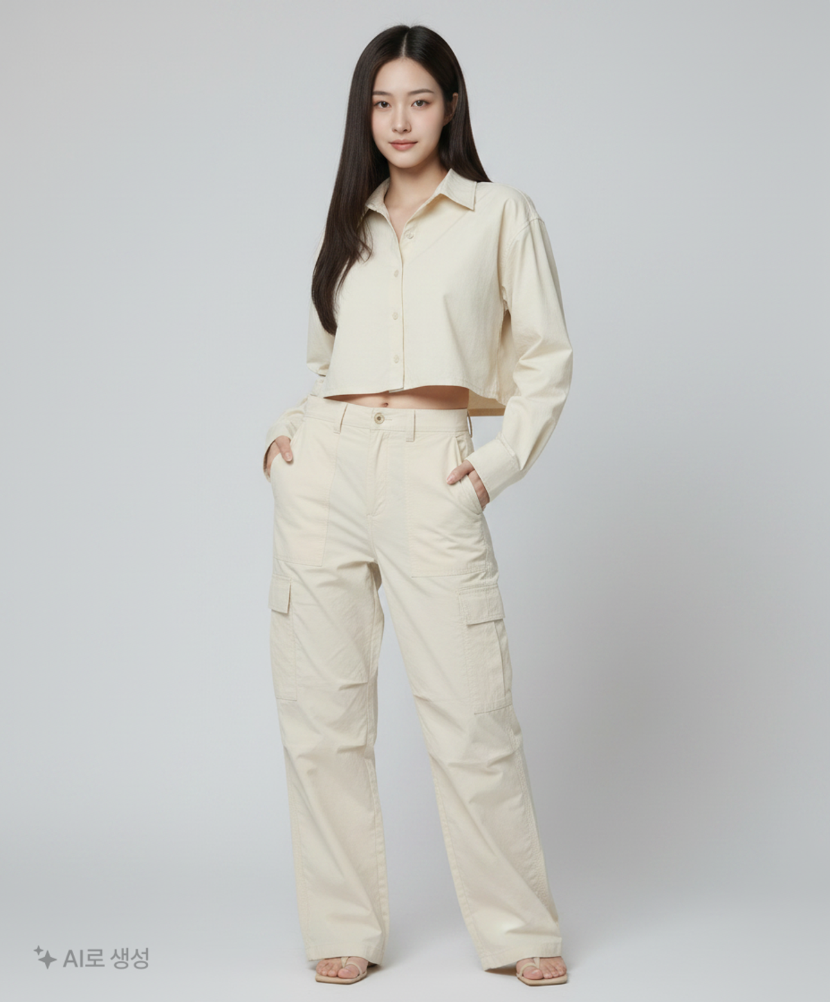 마리떼 프랑소와 저버(MARITHÉ + FRANҪOIS GIRBAUD) W COTTON CARGO PANTS ivory M
