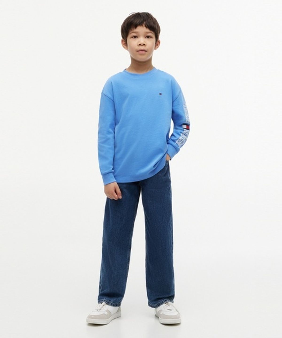 타미힐피거 키즈(TOMMY HILFIGER KIDS) 슬리브 로고 그래픽 티셔츠