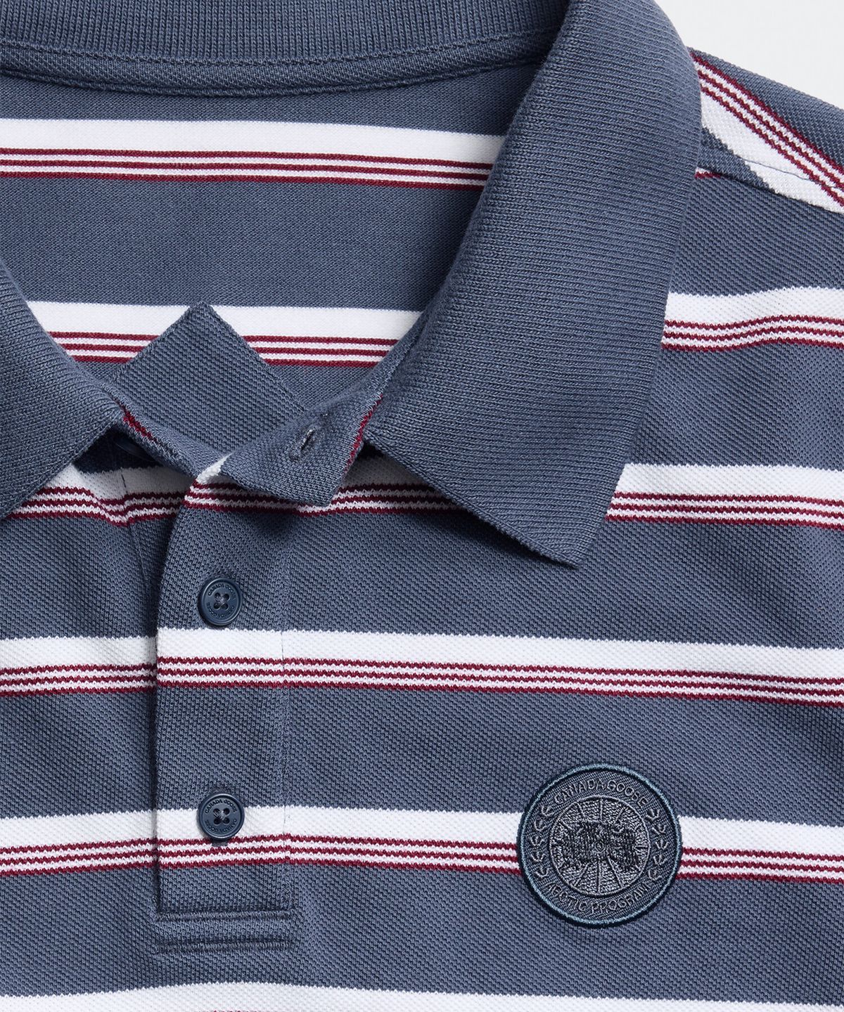 캐나다구스(CANADAGOOSE) 남성 베클리 스트라이프 폴로(BLUE GREY)_Q266AMTT02BGN