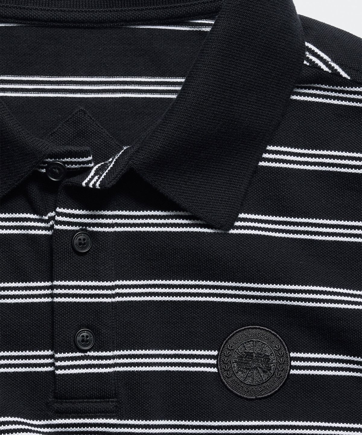 캐나다구스(CANADAGOOSE) 남성 베클리 스트라이프 폴로(Black)_Q266AMTT02BKN