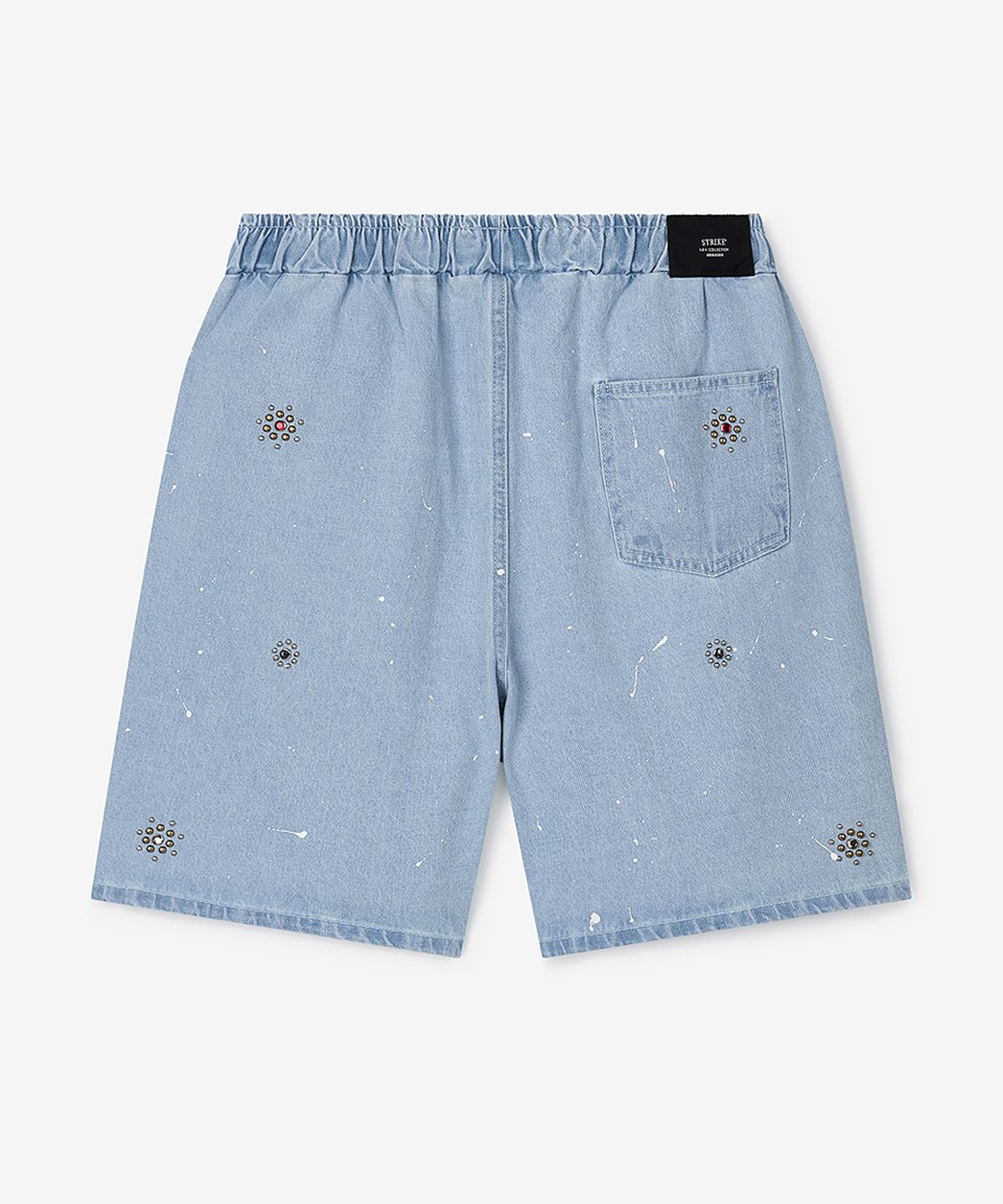 스트라이크(STRIKE) Atelier Jeweled Painted Denim Shorts (LIGHT BLUE)