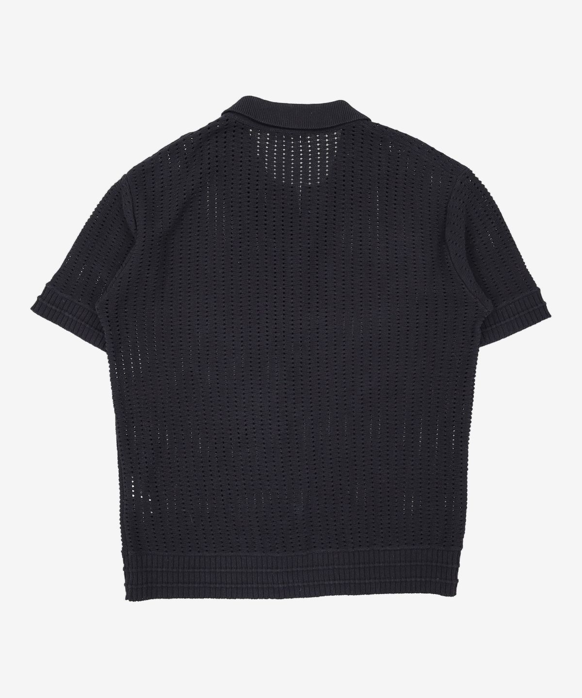 메종미네드(MAISON MINED) SAINT BLACK KNIT HALF SHIRTS L