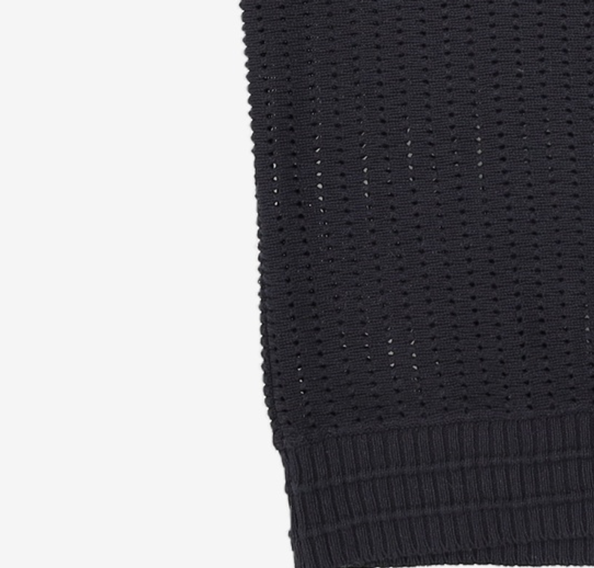 메종미네드(MAISON MINED) SAINT BLACK KNIT HALF SHIRTS L
