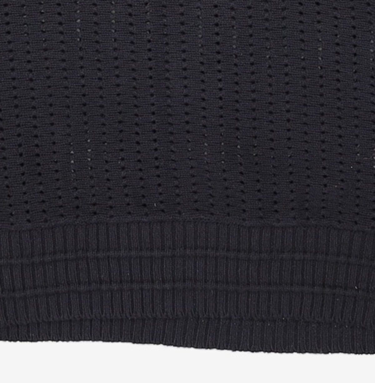 메종미네드(MAISON MINED) SAINT BLACK KNIT HALF SHIRTS L