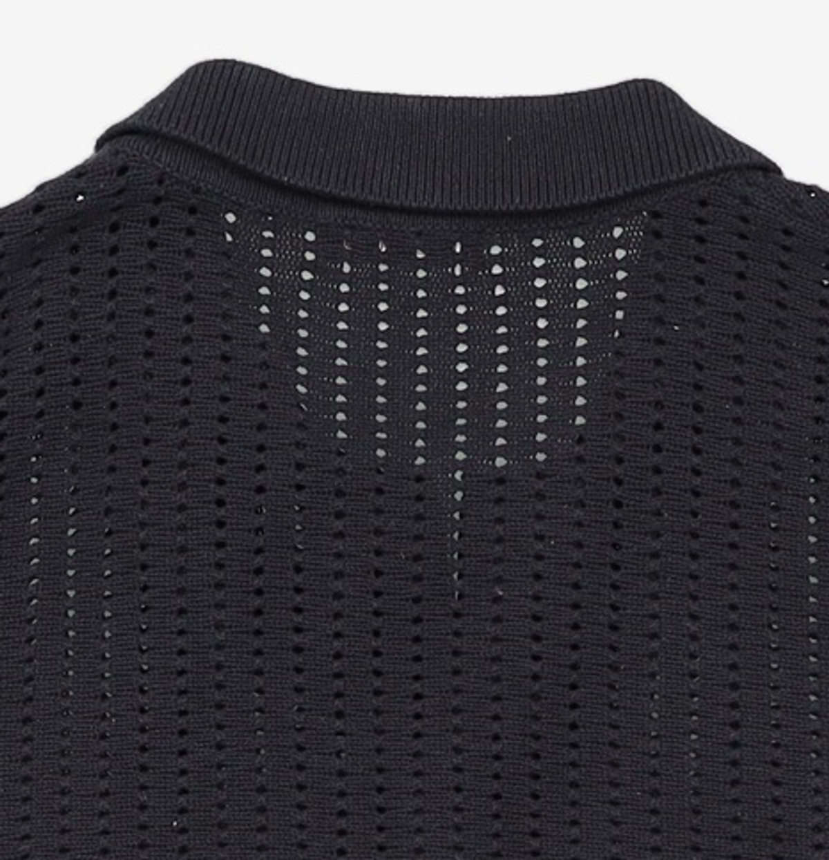 메종미네드(MAISON MINED) SAINT BLACK KNIT HALF SHIRTS L