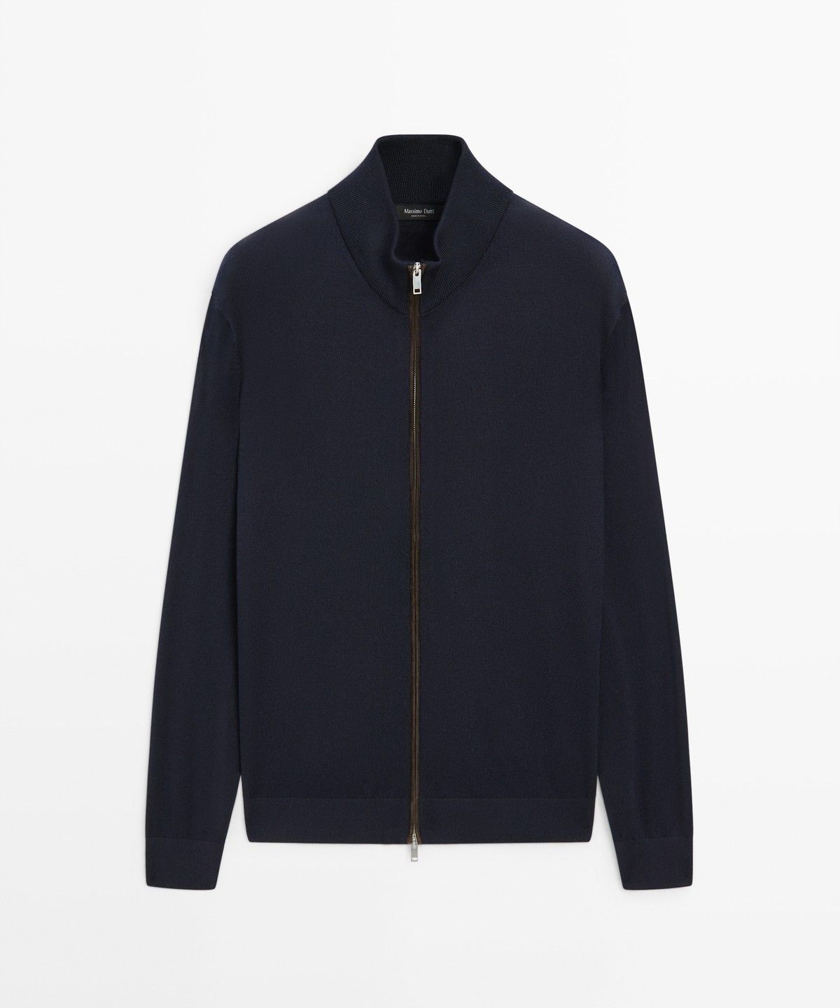 마시모두띠(MASSIMO DUTTI) 메리노 울 블렌드 집업 니트 가디건