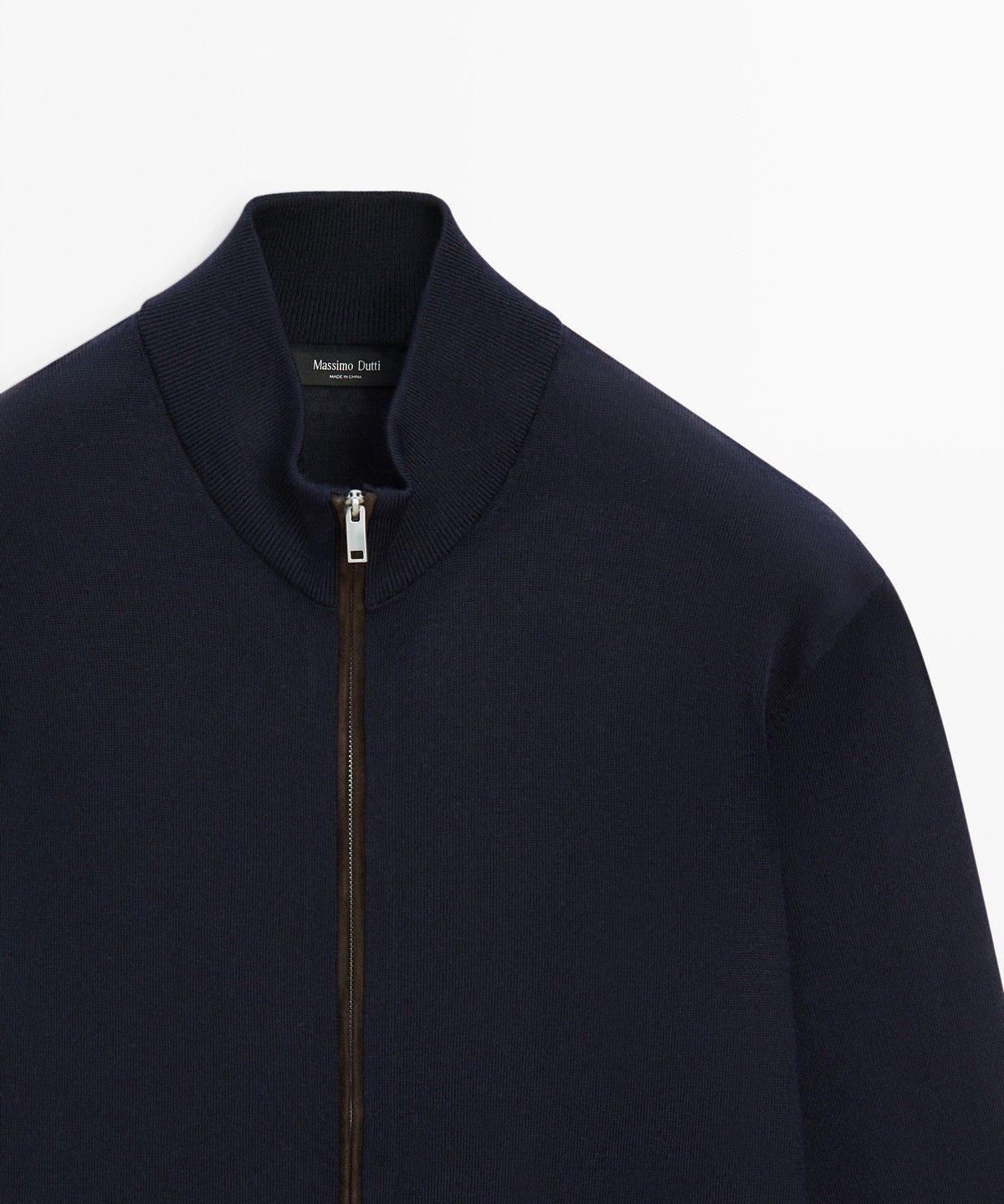 마시모두띠(MASSIMO DUTTI) 메리노 울 블렌드 집업 니트 가디건