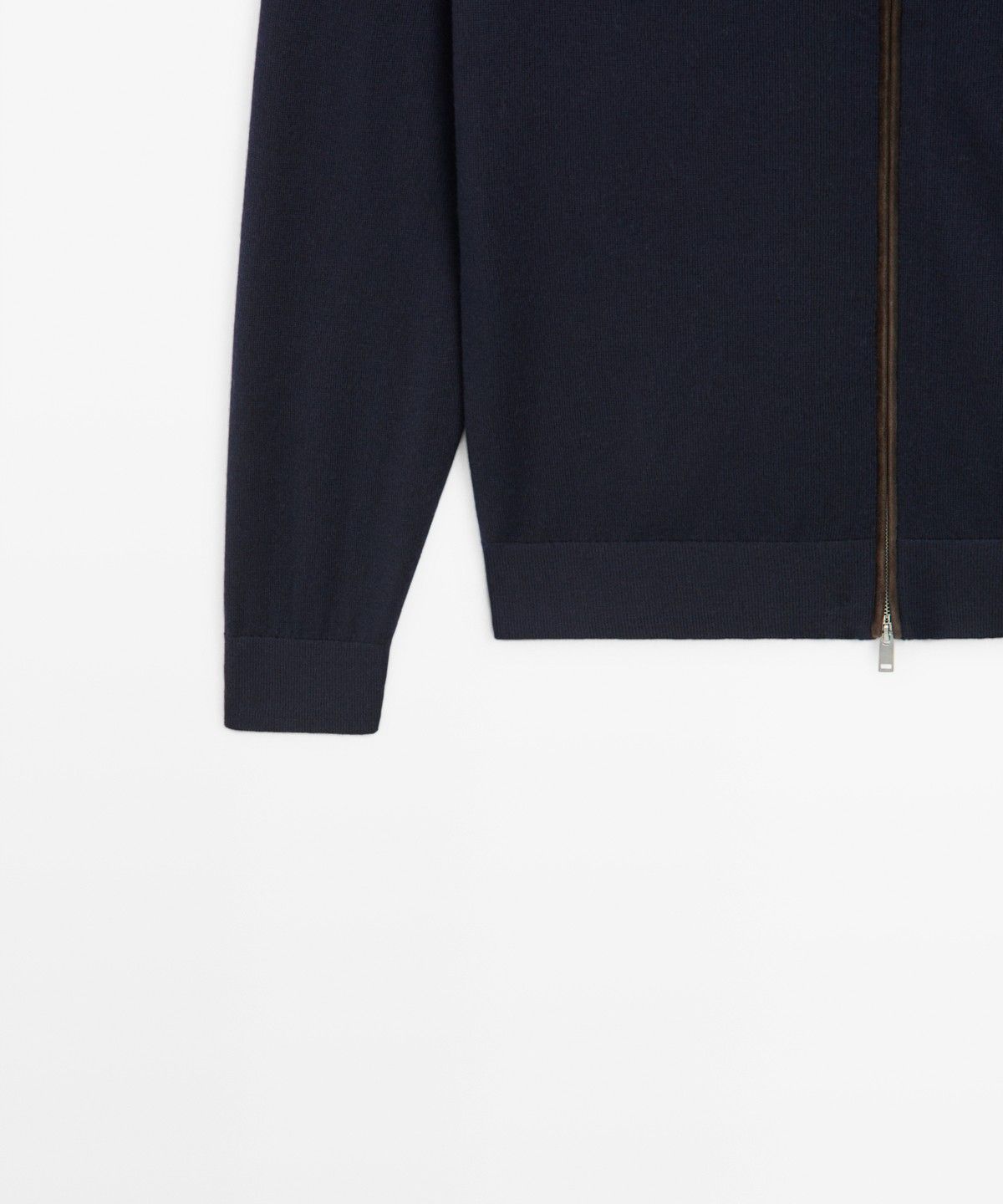 마시모두띠(MASSIMO DUTTI) 메리노 울 블렌드 집업 니트 가디건