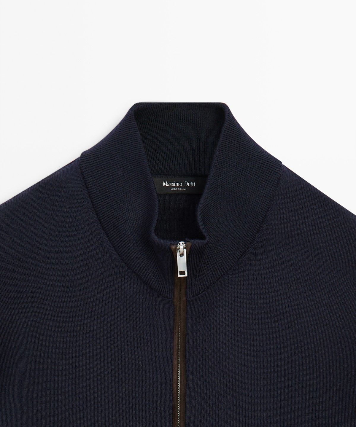 마시모두띠(MASSIMO DUTTI) 메리노 울 블렌드 집업 니트 가디건