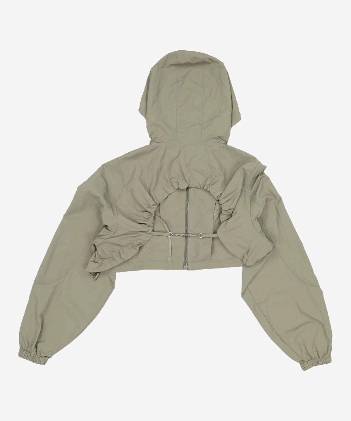 큐리티(CURETTY) C NYLON CROP HOOD JUMPER_KHAKI S