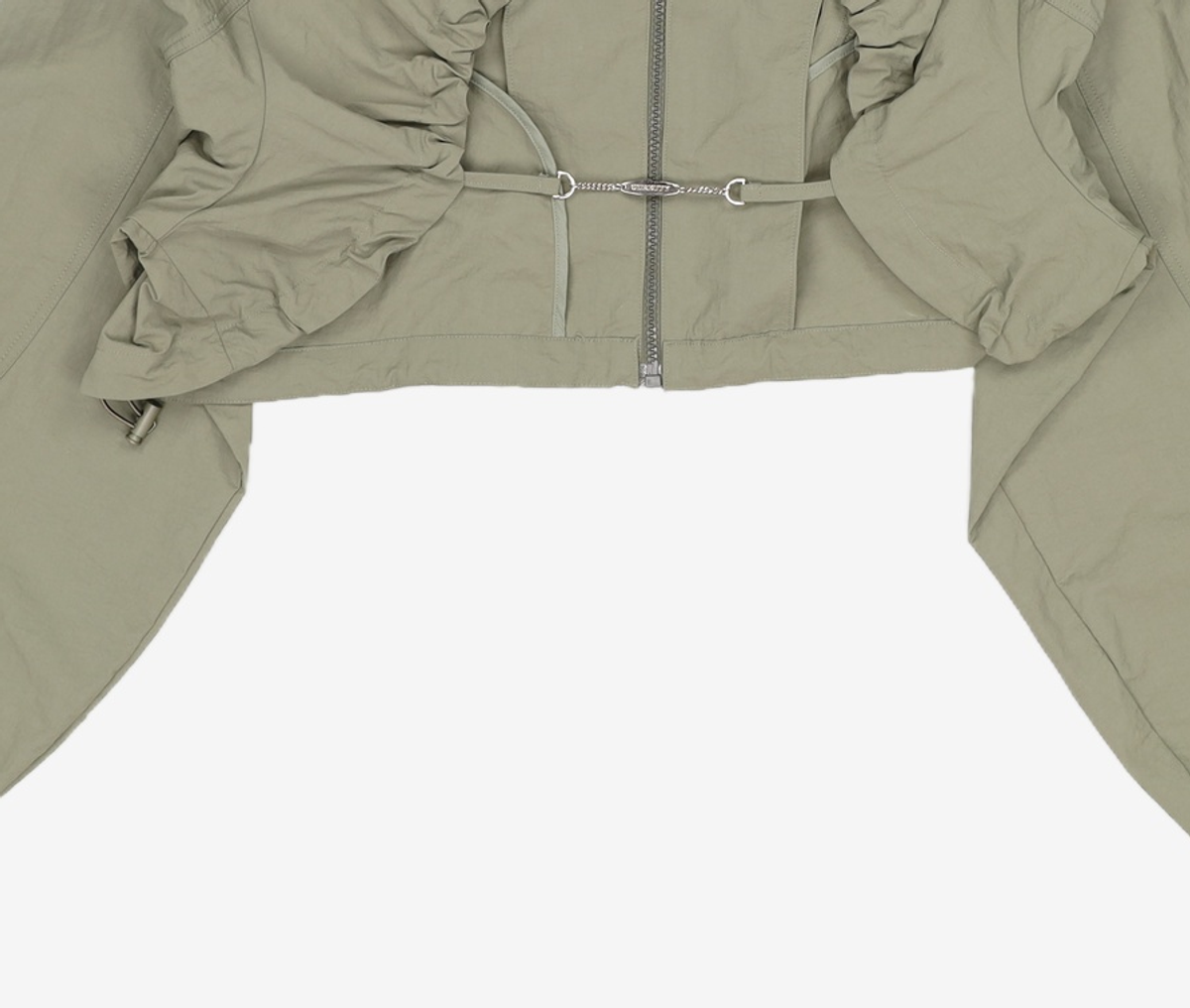 큐리티(CURETTY) C NYLON CROP HOOD JUMPER_KHAKI S