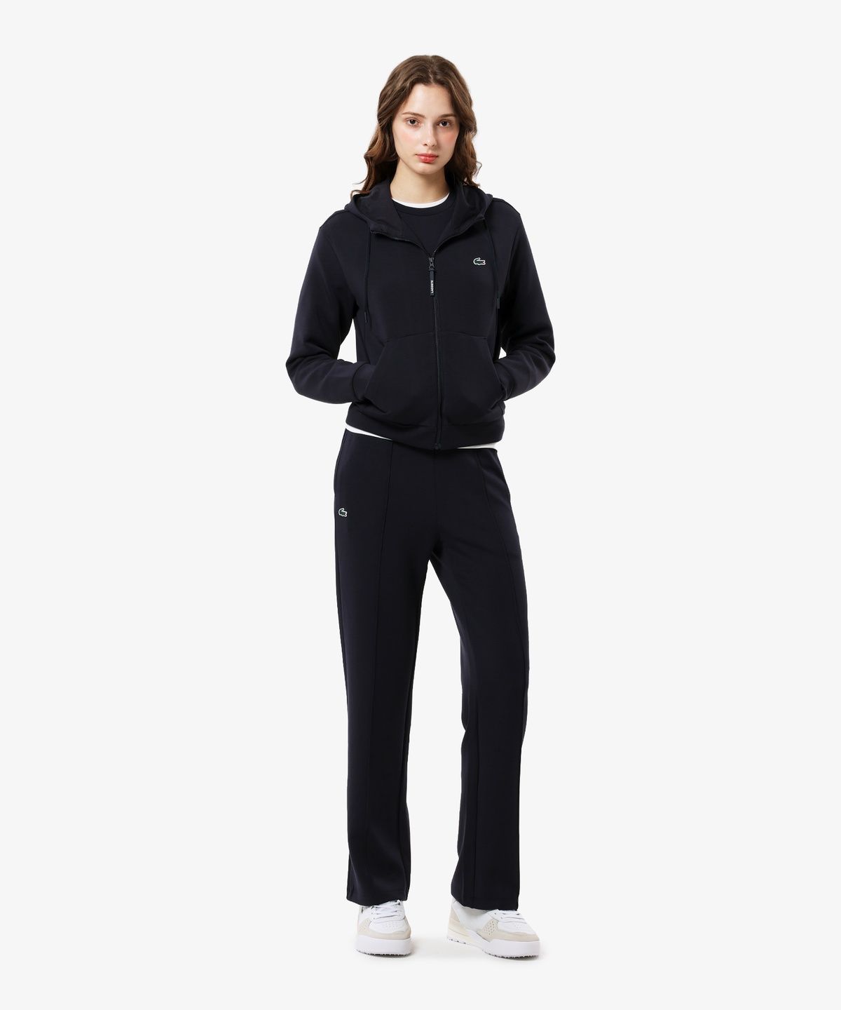 라코스테(LACOSTE) 여성 소프트저지 후드 풀집업 스웻셔츠 SF942E-56N HDE