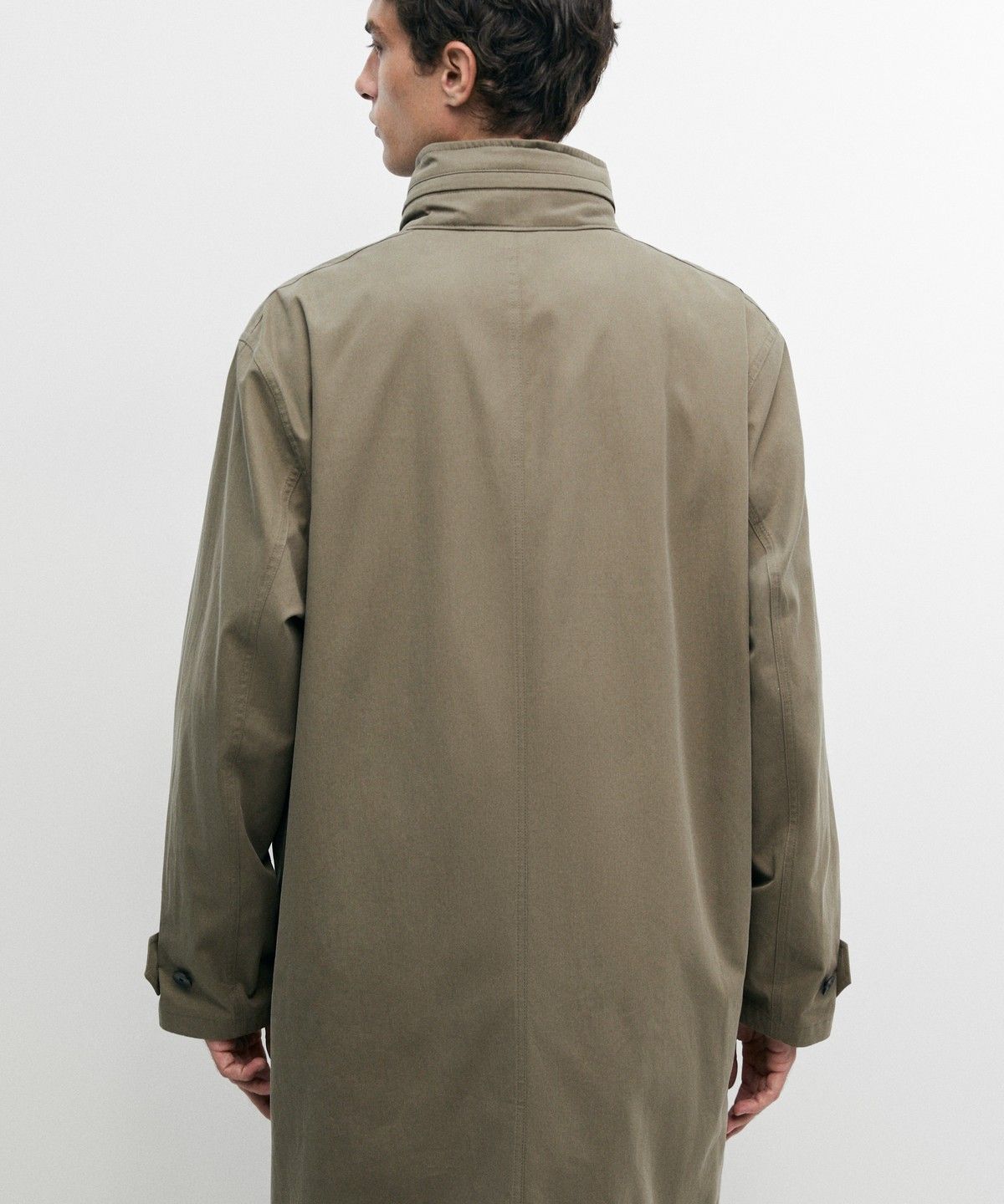 마시모두띠(MASSIMO DUTTI) 100% 코튼 터틀넥 롱 파카