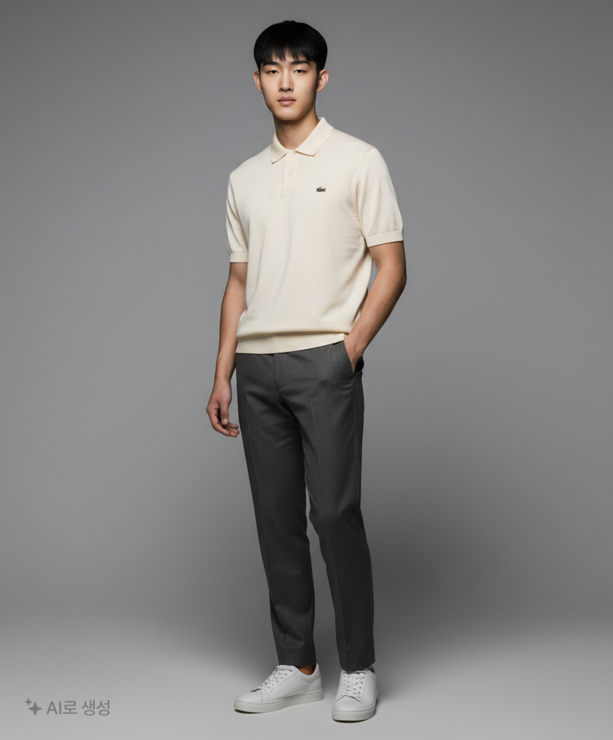 라코스테(LACOSTE) 남성 강연 피케 스웨터 폴로 [멜란크림] M