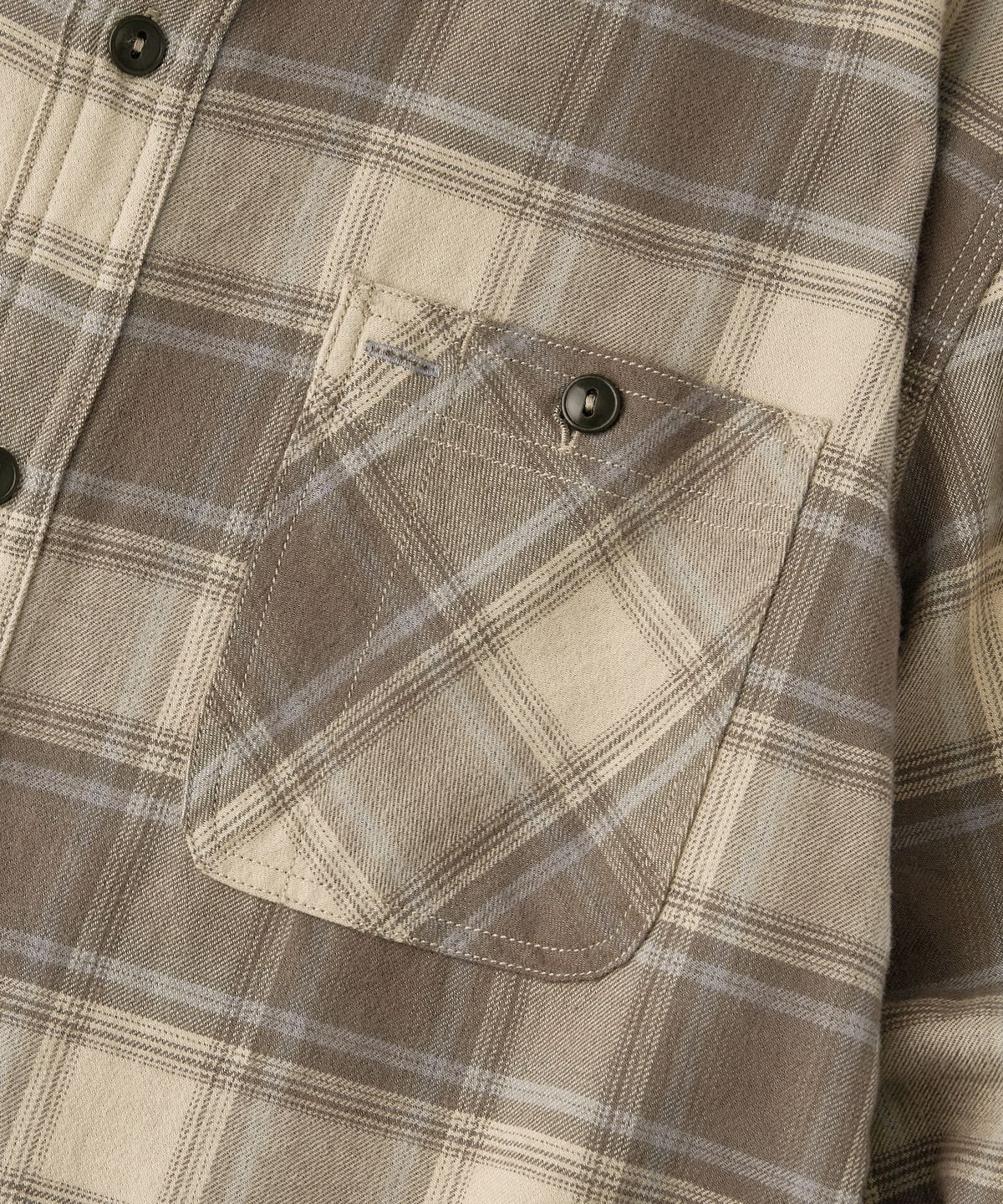 아웃스탠딩(OUTSTANDING) VINTAGE CHECK WORK SHIRT_BEIGE CHECK