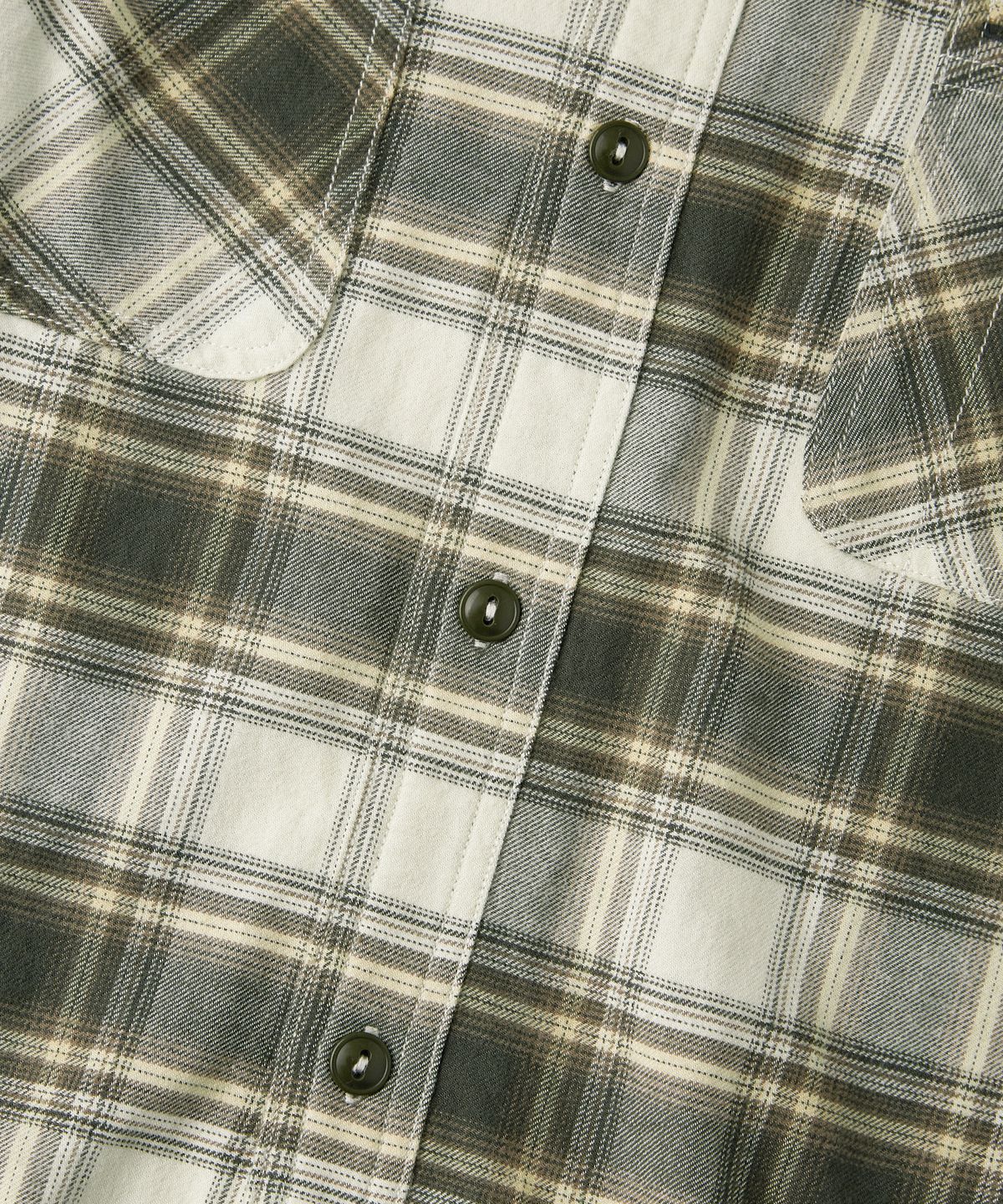 아웃스탠딩(OUTSTANDING) VINTAGE CHECK WORK SHIRT_GREEN CHECK