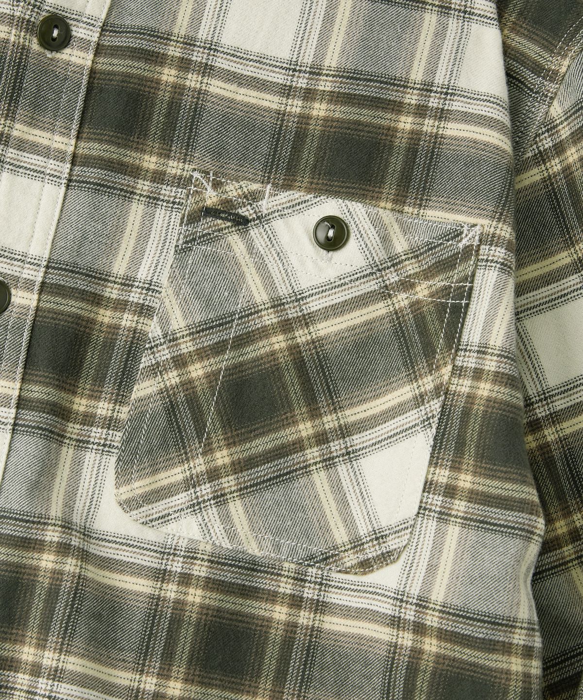 아웃스탠딩(OUTSTANDING) VINTAGE CHECK WORK SHIRT_GREEN CHECK