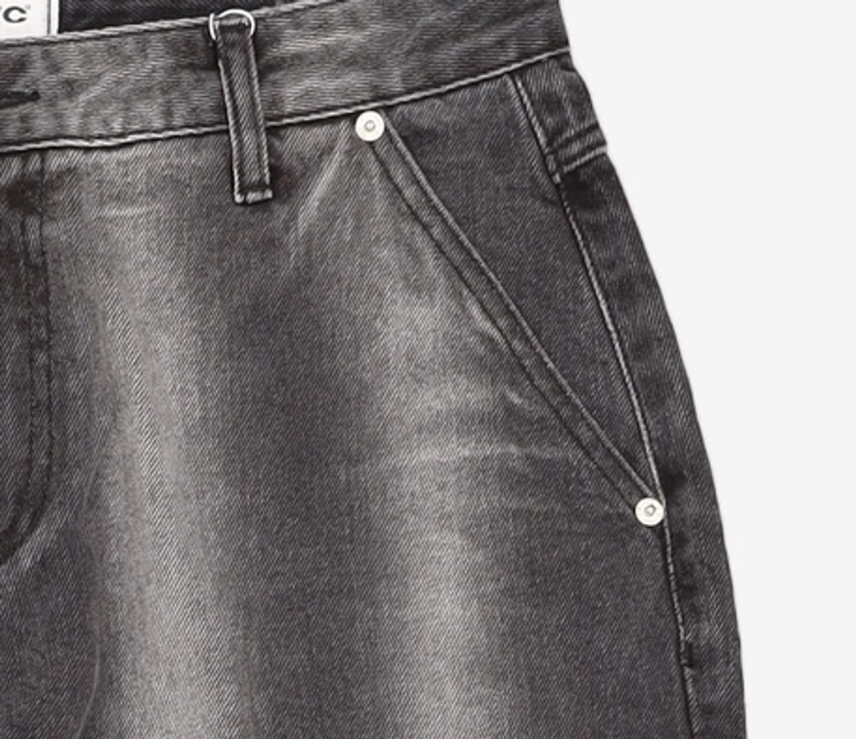 크리틱(CRITIC) Stripe Washing Denim Pants Black M