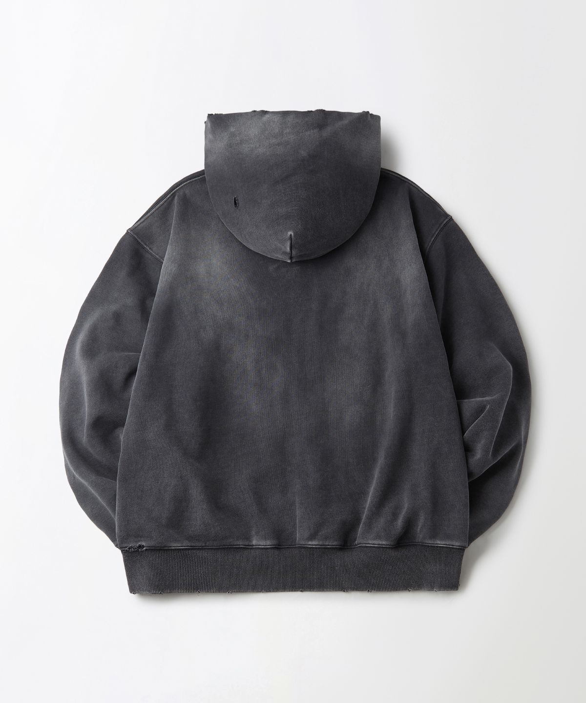 아웃스탠딩(OUTSTANDING) VINTAGE WASHING HOOD ZIP SWEAT_VINTAGE CHARCOAL