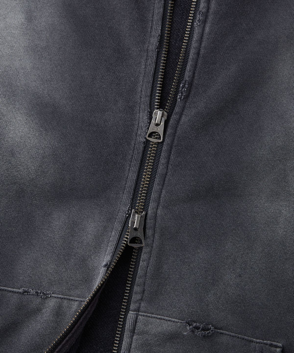 아웃스탠딩(OUTSTANDING) VINTAGE WASHING HOOD ZIP SWEAT_VINTAGE CHARCOAL