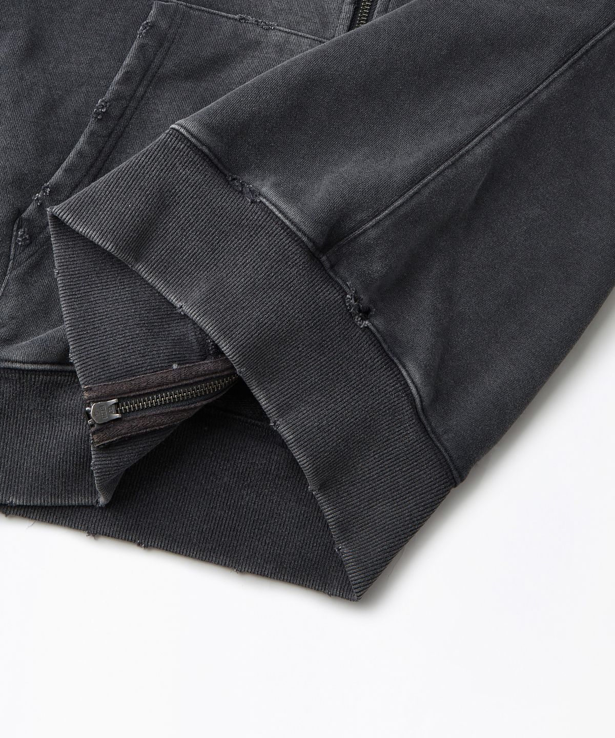 아웃스탠딩(OUTSTANDING) VINTAGE WASHING HOOD ZIP SWEAT_VINTAGE CHARCOAL