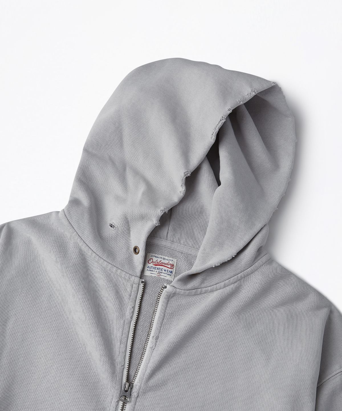 아웃스탠딩(OUTSTANDING) VINTAGE WASHING HOOD ZIP SWEAT_VINTAGE GRAY