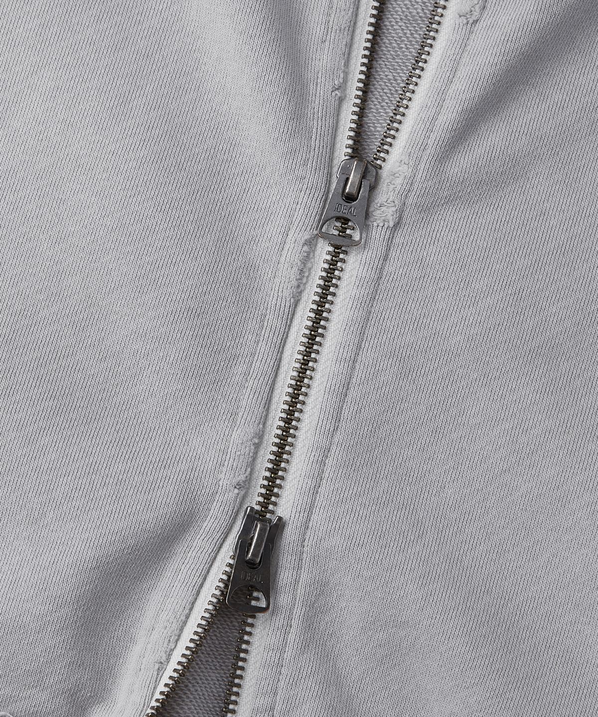 아웃스탠딩(OUTSTANDING) VINTAGE WASHING HOOD ZIP SWEAT_VINTAGE GRAY