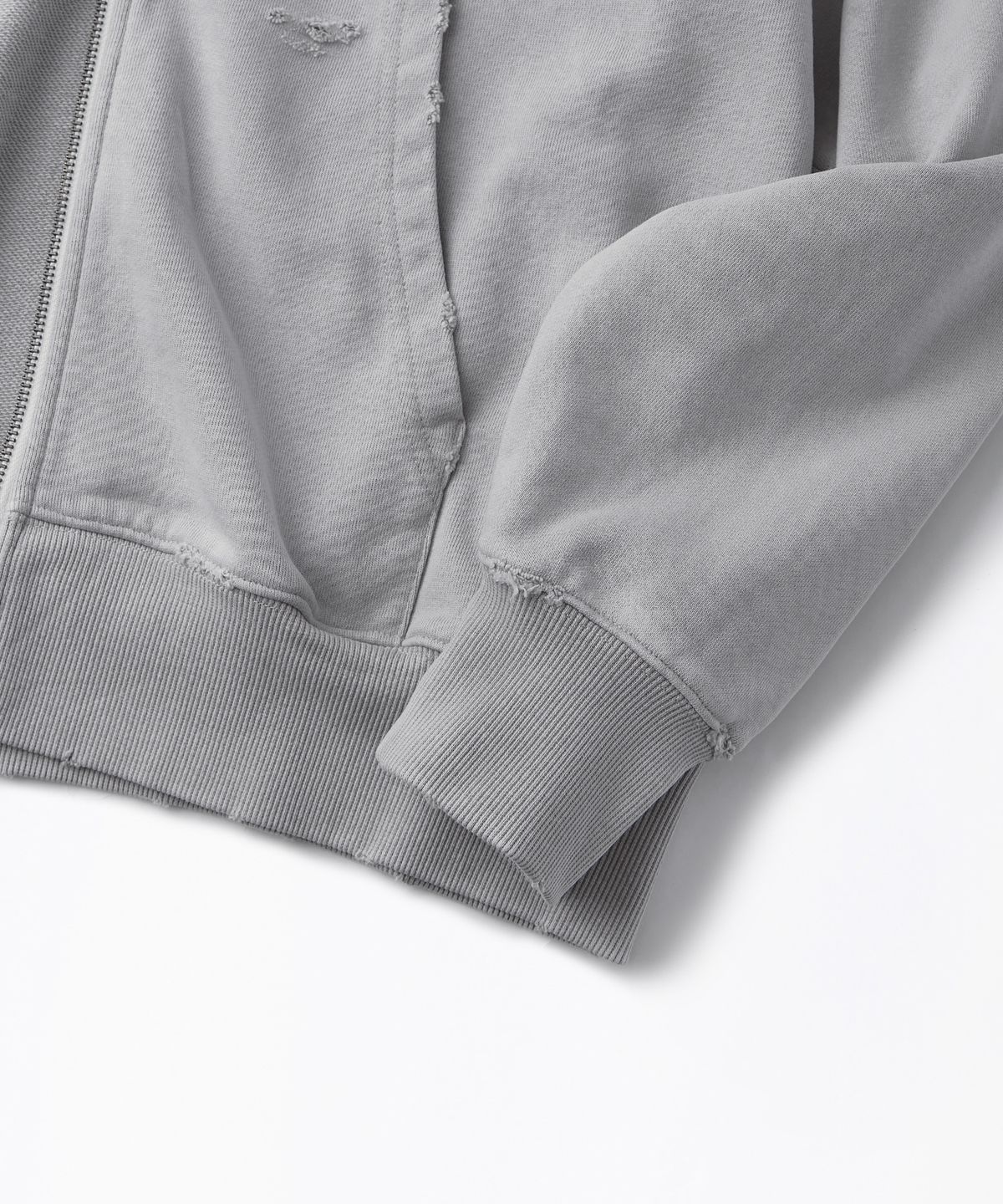 아웃스탠딩(OUTSTANDING) VINTAGE WASHING HOOD ZIP SWEAT_VINTAGE GRAY