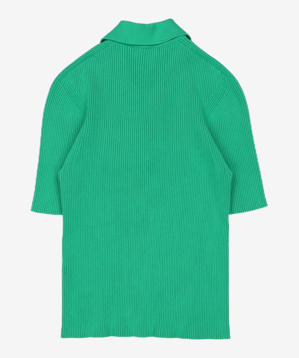 라코스테(LACOSTE) 여성 립조직 심리스 하프 짚업 반팔 폴로 스웨터 [화이트] 38