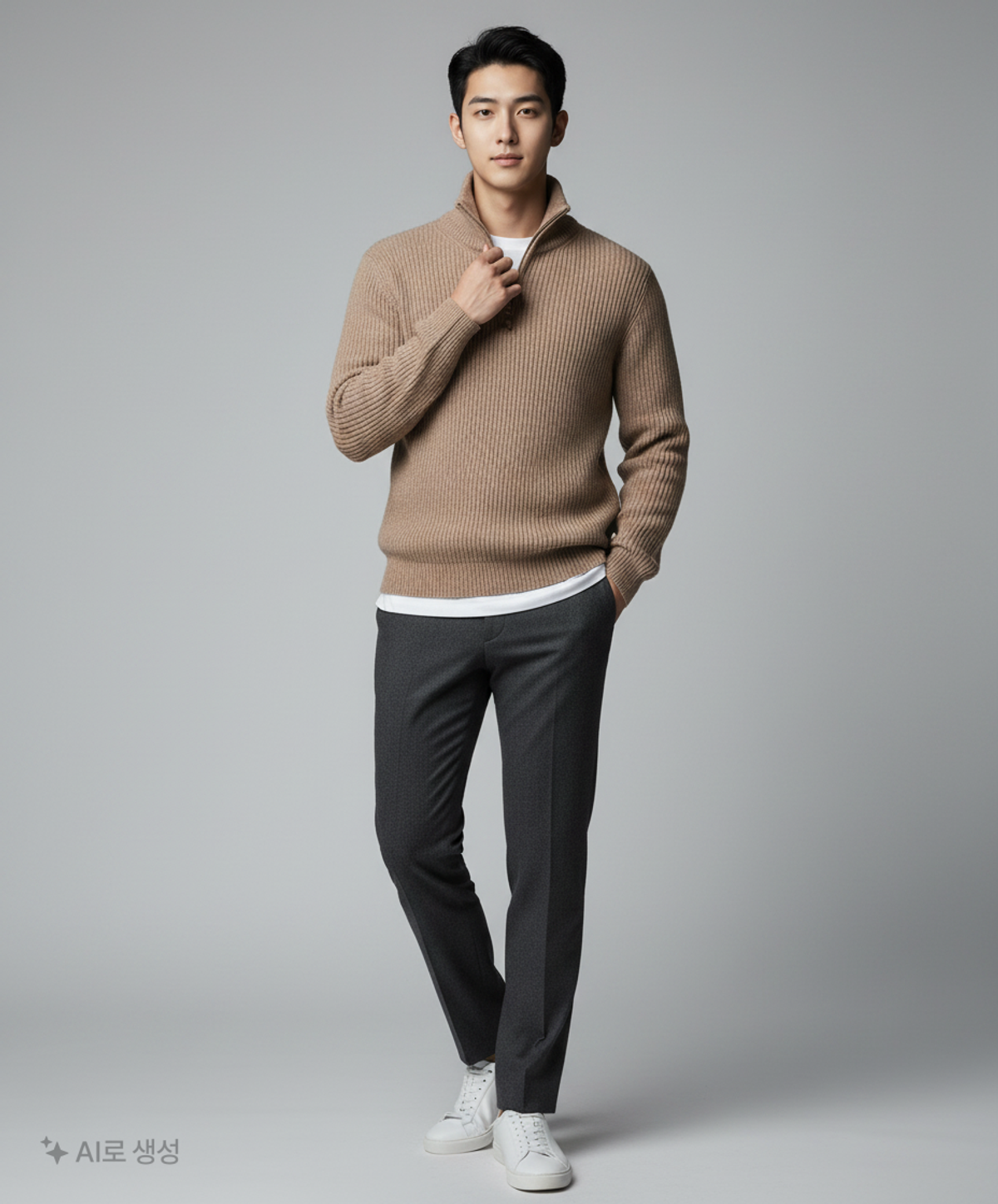 탑텐(TOPTEN) 남성) 하프집업 스웨터_MSF4ET1501BE L