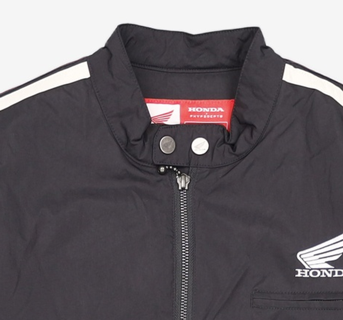핍스 모터사이클(PHYPS MOTORCYCLE) Honda Nylon semi crop Track Jacket Black S