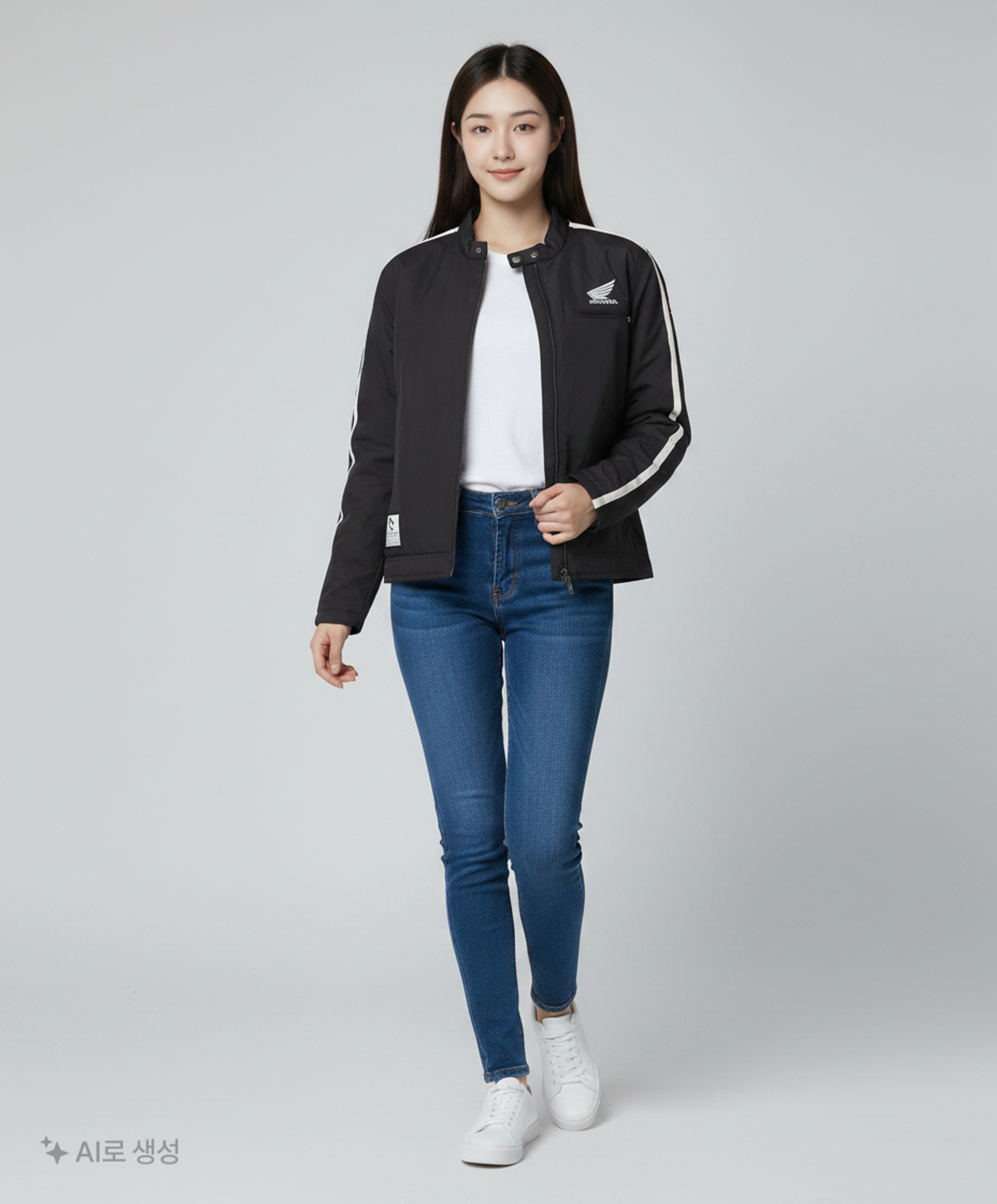 핍스 모터사이클(PHYPS MOTORCYCLE) Honda Nylon semi crop Track Jacket Black S