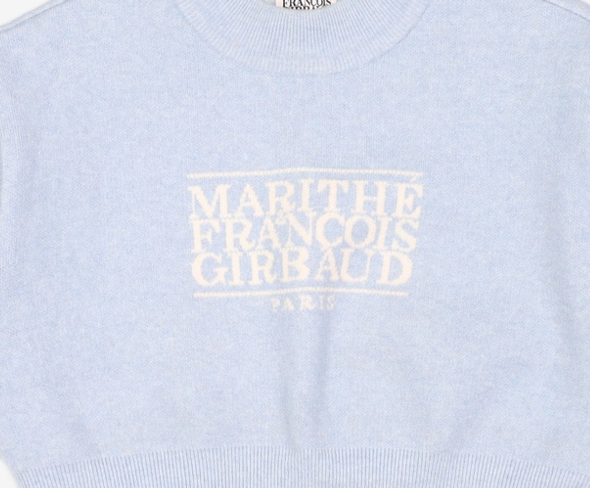 마리떼 프랑소와 저버(MARITHÉ + FRANҪOIS GIRBAUD) F/W W CLASSIC LOGO CROP KNIT sky blue OS