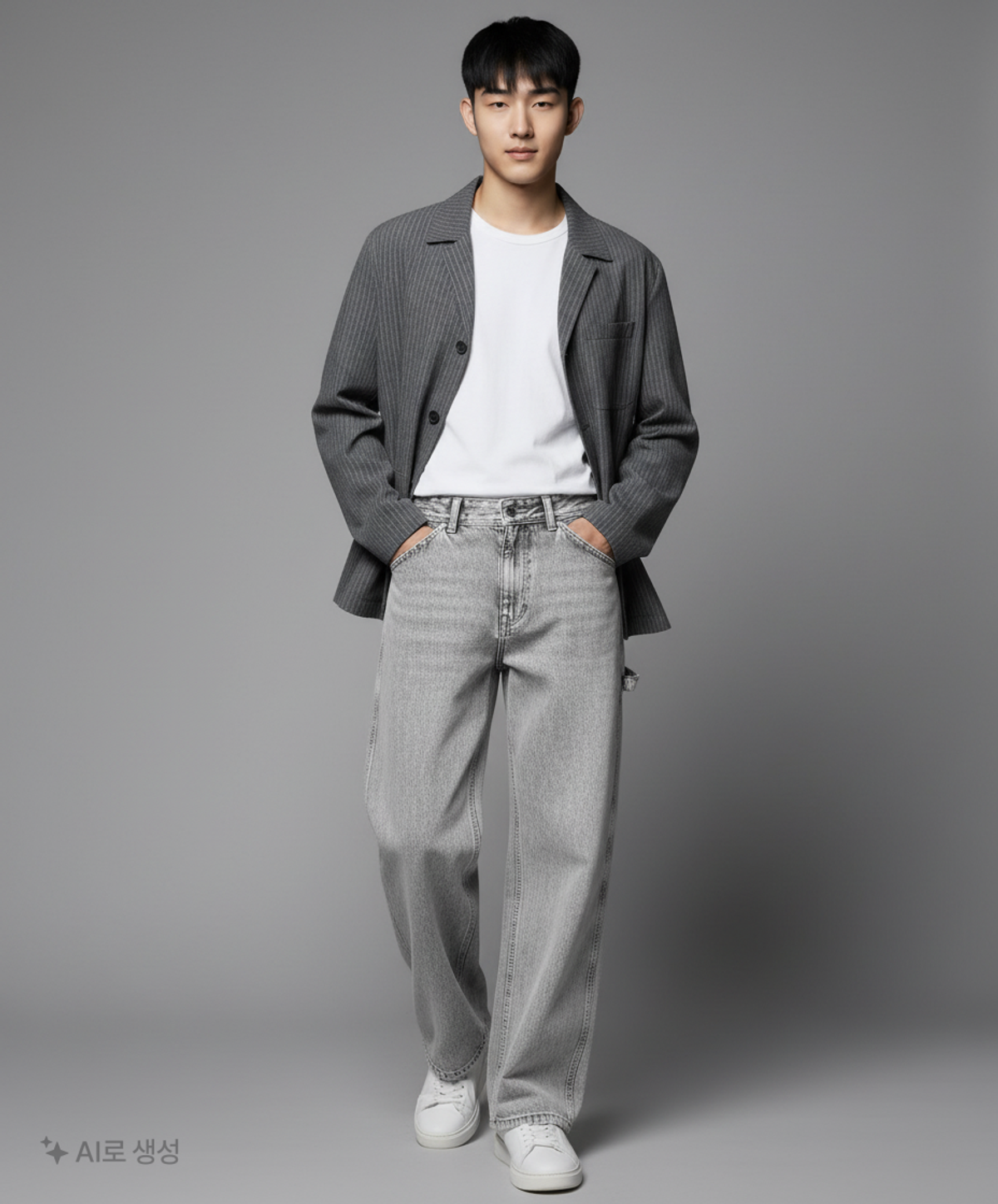 메종미네드(MAISON MINED) WHITE SPREAD CARPENTER DENIM-WHITE 46