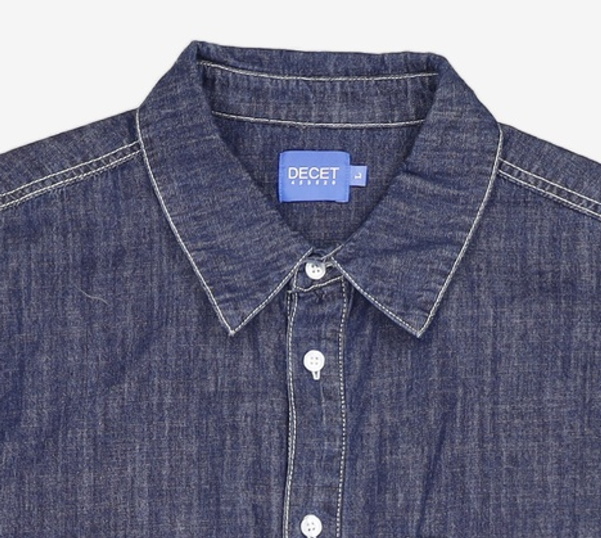 데케트(DECET) [린넨라이크데님]LinenLike Over Short Shirts DCSH005Indigo L
