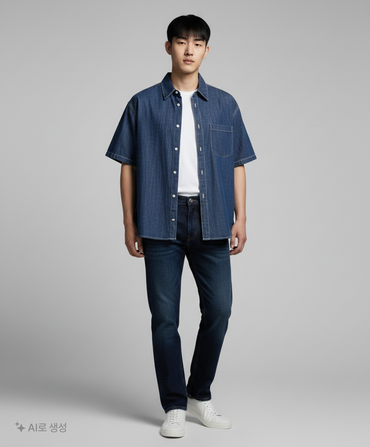 데케트(DECET) [린넨라이크데님]LinenLike Over Short Shirts DCSH005Indigo L