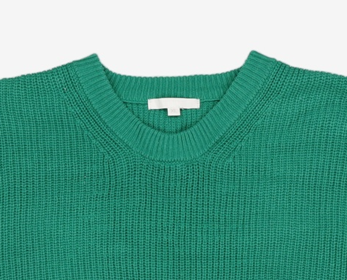 키뮤어(KIIMUIR) 22FW 워셔블 크루넥 니트_ 에메랄드 그린 XL