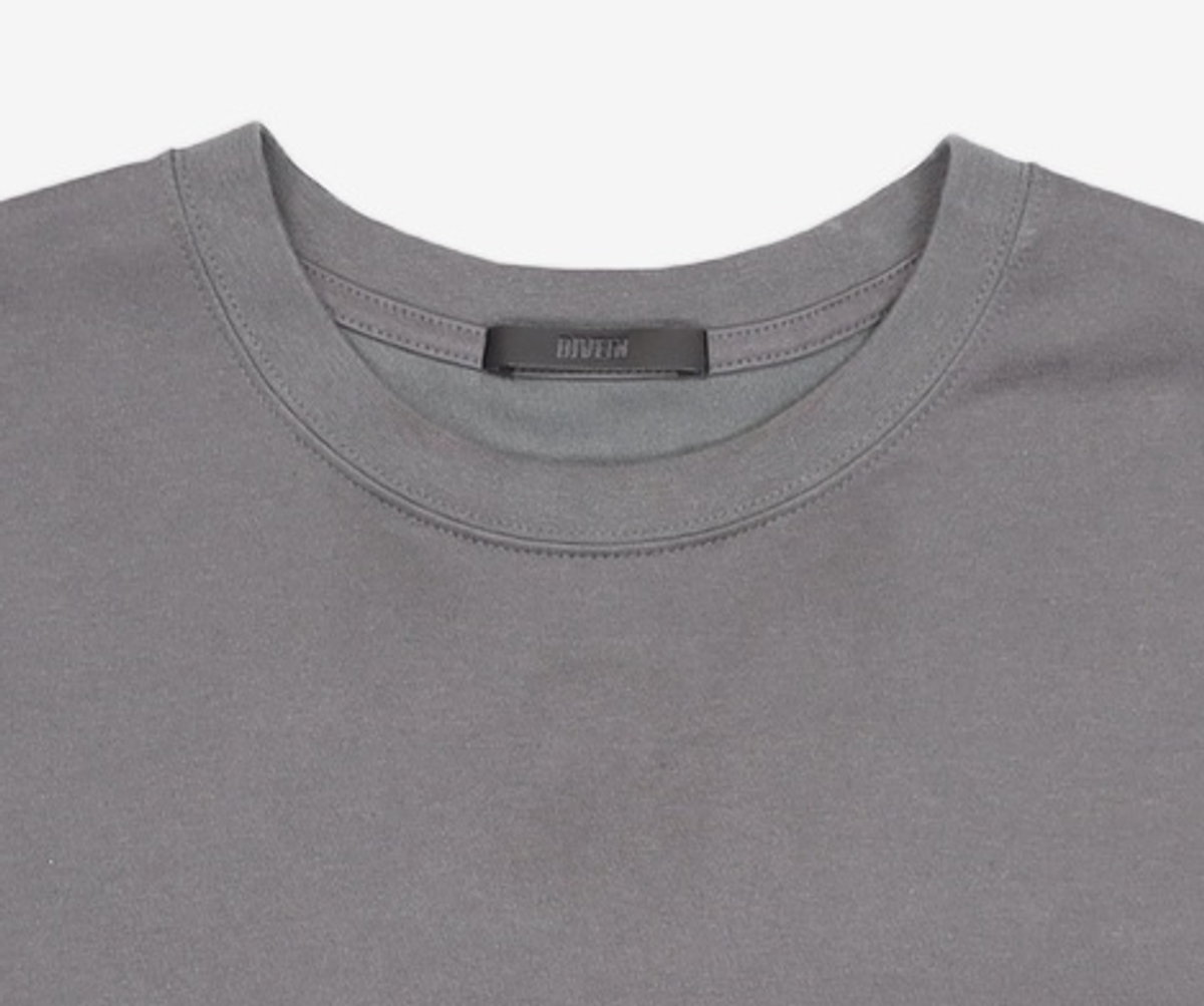 다이브인(DIVEIN) LAYERED ROLL-UP T-SHIRTS (CHARCOAL / NAVY) 2