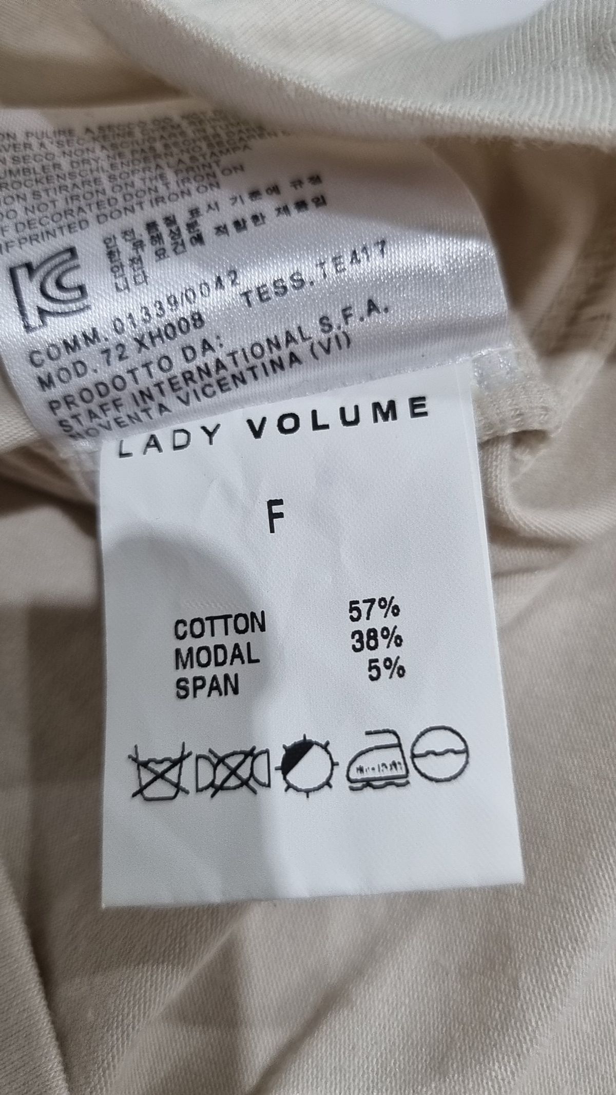 레이디 볼륨(LADY VOLUME) 반소매 티셔츠 F