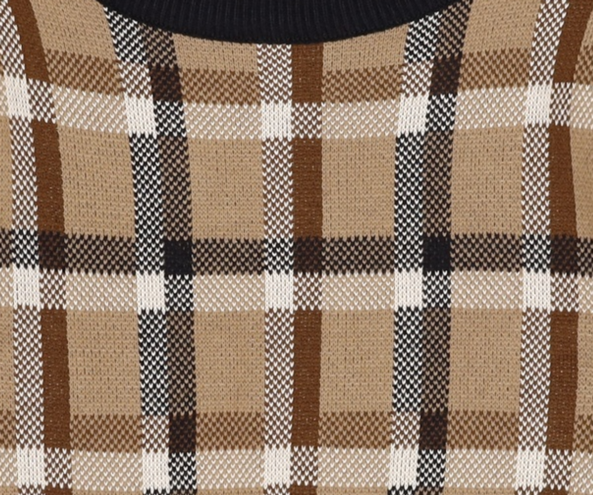 어몽(AMONG) A CHECK JACQUARD KNIT SET_GREEN S